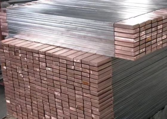 Square Titanium Clad Copper Bar 6.35-78mm Diameter For Chemical Processing